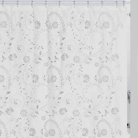 white eyelet shower curtain